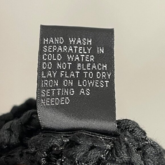 NWT EYN Womens Black Crochet Cardigan Sweater metallic size medium hidden snaps - Picture 6 of 7